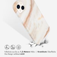 Selencia Aurora Fashion Back Case für das iPhone 14 Plus - ﻿Strapazierfähige Hülle - 100 % recycelt - Weißer Marmor