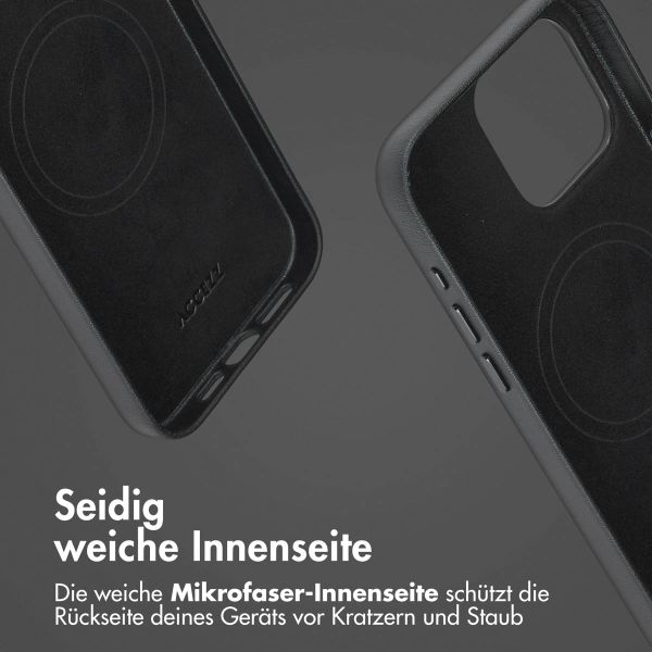 Accezz 2-in-1 Klapphülle aus Leder mit MagSafe für das iPhone 15 Pro Max - Onyx Black