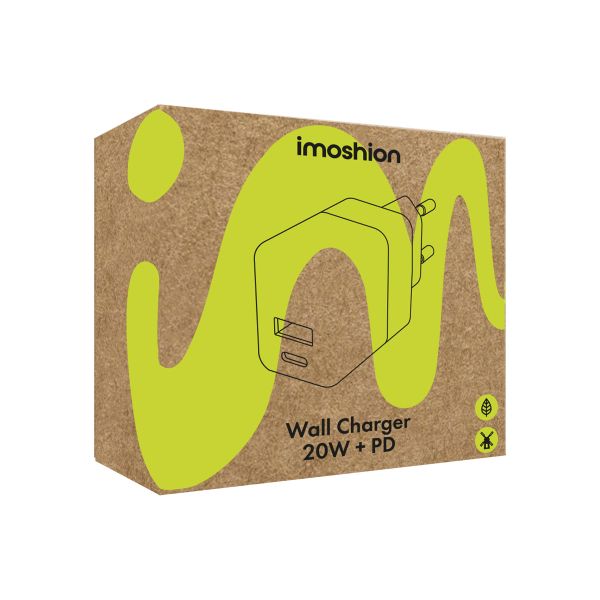 imoshion Wandladegerät - Ladegerät - USB-C- und USB-Anschluss - Power Delivery - 20 Watt - Schwarz