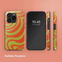 Selencia Vivid Rückabdeckung mit MagSafe Apple iPhone 15 Pro - Wavy Swirl Orange Fern