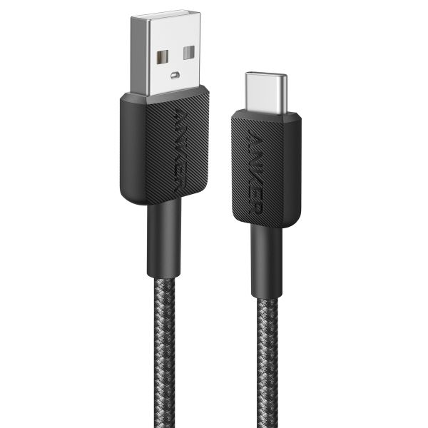 Anker 322 USB-A zu USB-C kabel - Geflochtenes Nylon - 1,8 meter - Schwarz