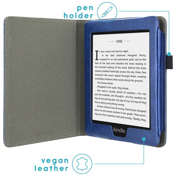 imoshion Vegan Leather Klapphülle Amazon Kindle Paperwhite 4 - Dunkelblau