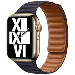Apple Leather Link Armband für das  Apple Watch Series 1 t/m 11 / SE / Ultra (44/45/46/49 mm) - Größe S/M - Ink
