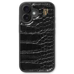 iDeal of Sweden Vegan Leather Back Cover für das iPhone 16 Plus - Black Croco