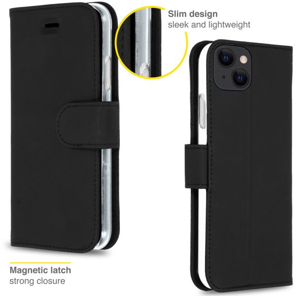 Accezz Wallet TPU Klapphülle für das iPhone 13 Mini - Schwarz