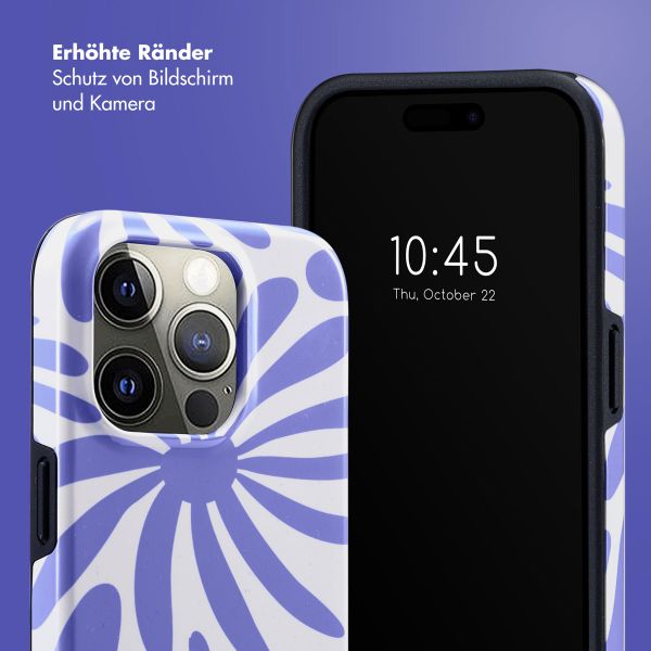 Selencia Vivid Tough Back Cover für das iPhone 15 Pro - Modern Bloom Sapphire Blue