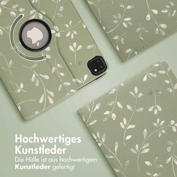 imoshion 360° drehbare Design Klapphülle Apple iPad Pro 11 (2022 / 2021 / 2020 / 2018) - Green Flowers