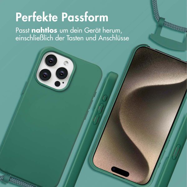 imoshion Color Backcover mit abnehmbarem Handykette und MagSafe Apple iPhone 15 Pro Max - Dunkelgrün