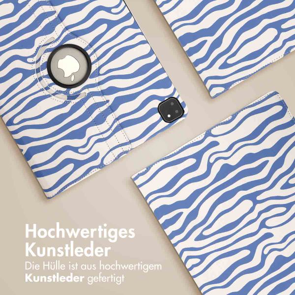 imoshion 360° drehbare Design Klapphülle Apple iPad Air 13 Zoll (2025) M3 / (2024) M2 - White Blue Stripes