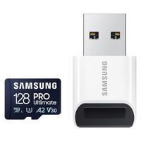 Samsung PRO Ultimate microSD - 128GB - Inklusive USB-Kartenleser - UHS-I/U3/Full HD/4K UHD