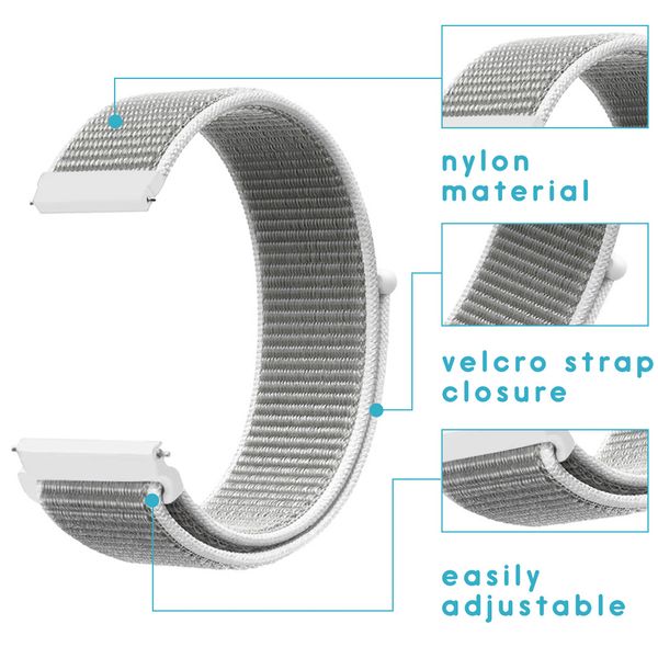 imoshion Nylonarmband für das  Samsung Galaxy Watch 4 / 5 / 6 / 7 / FE (20 mm) - Weiß