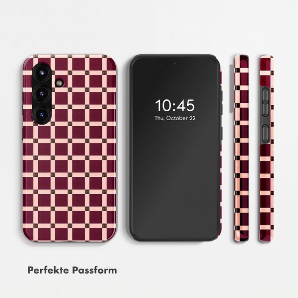 Selencia Vivid Rückabdeckung mit MagSafe Samsung Galaxy S25 - Check This Burgundy