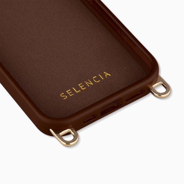 Selencia Rivièra Backcover mit MagSafe mit abnehmbaren Haken Apple iPhone 15 Pro - Choco Brown