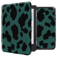 imoshion Design Slim Hard Case Klapphülle Kobo Clara Colour / BW - Green Leopard