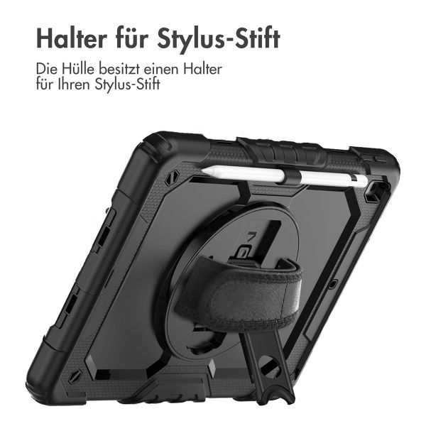 Accezz Robustes Back Cover mit Schultergurt Apple iPad 9 (2021) 10.2 Zoll / iPad 8 (2020) 10.2 Zoll / iPad 7 (2019) 10.2 Zoll - Schwarz