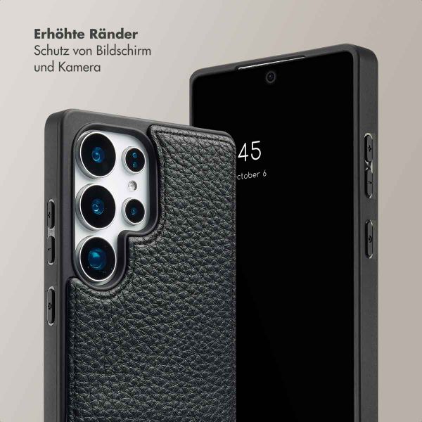 Selencia Nova Back Cover mit Kordel und Kartenhalter für das Samsung Galaxy S25 Ultra - Schwarz