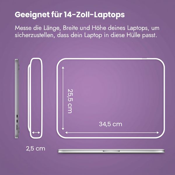 imoshion Laptop Hülle mit Staufach 14 Zoll - Laptop Sleeve - Sandstone