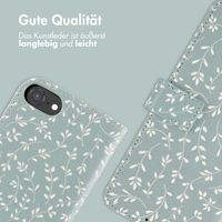 imoshion Design Klapphülle Apple iPhone 16e - Smoke Green Flowers