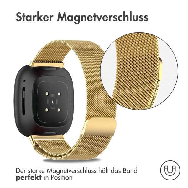 imoshion Mailändische Magnetarmband für das Fitbit Versa 4 / 3 / Sense (2) - Gold