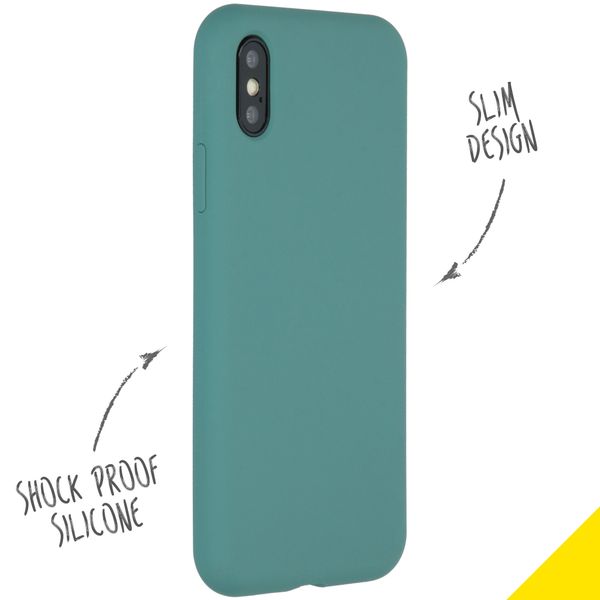 Accezz Liquid Silikoncase Apple iPhone X / Xs - Dunkelgrün