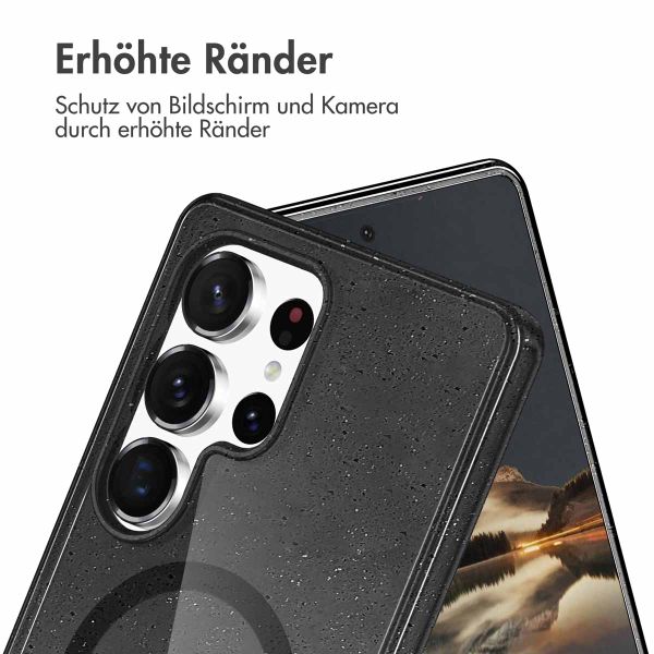 imoshion Sparkle Back Cover mit MagSafe für das Samsung Galaxy S25 Ultra - Glitzer Schwarz
