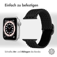 imoshion Elastisches Nylonarmband für das  Apple Watch Series 1 t/m 9 / SE (38/40/41 mm) | Series 10 / 11 (42 mm) - Schwarz