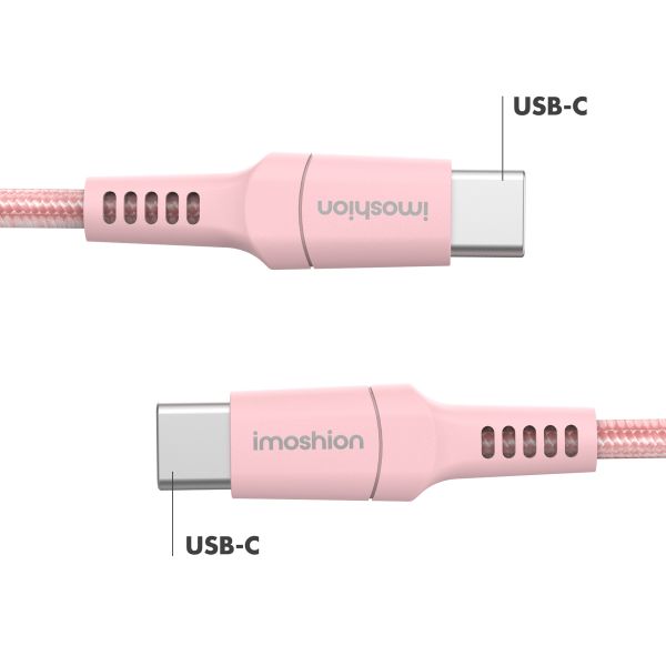 imoshion Braided USB-C-zu-USB-C Kabel - 1 Meter - Rosa