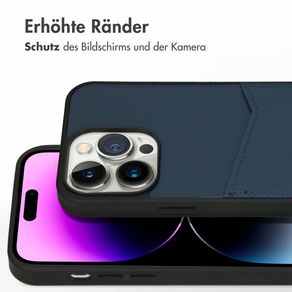 Accezz Premium Leather Card Slot Back Cover für das Apple iPhone 14 Pro Max - Dunkelblau
