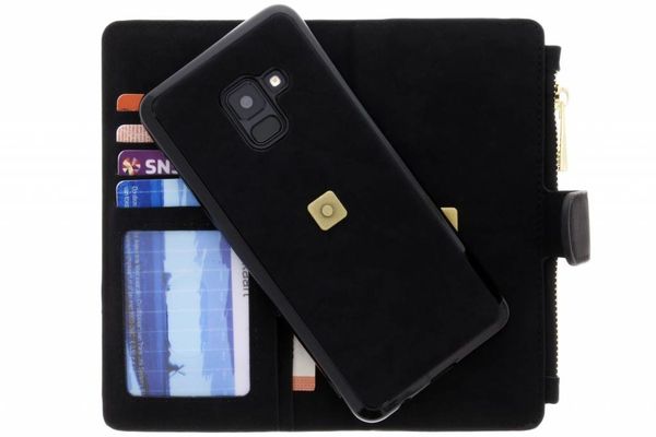 Schwarze Luxuriöse Portemonnaie-Klapphülle Samsung Galaxy A8 2018