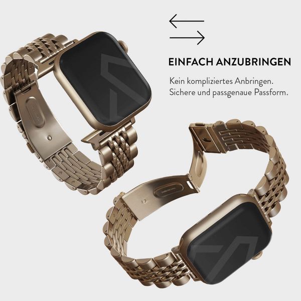 Burga Edelstahlarmband für das Apple Watch Series 1 bis 10 / SE / Ultra (2) (44/45/46/49 mm) - Chic Royal - Gold