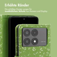 imoshion Design Klapphülle Xiaomi Poco X6 Pro - Green Flowers