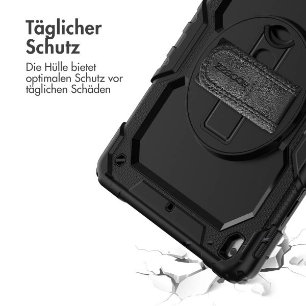Accezz Robustes Back Cover mit Schultergurt Apple iPad 9 (2021) 10.2 Zoll / iPad 8 (2020) 10.2 Zoll / iPad 7 (2019) 10.2 Zoll - Schwarz