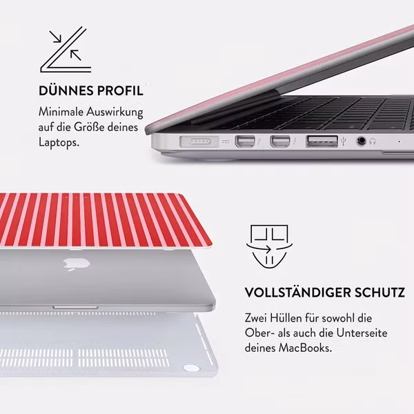 Burga Hardshell Hülle Apple MacBook Air 13 Zoll (2022 / 2024 M3 / 2025 M4 / 2026 M5) - Strawberry Jam
