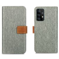 imoshion Luxuriöse Canvas-Klapphülle Samsung Galaxy A72 - Grau