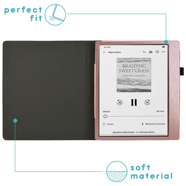 imoshion Vegan Leather Klapphülle Kobo Elipsa 2E - Rosé gold