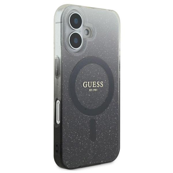 Guess MagSafe IML Glitter Gradient Case für das Apple iPhone 16 - Black