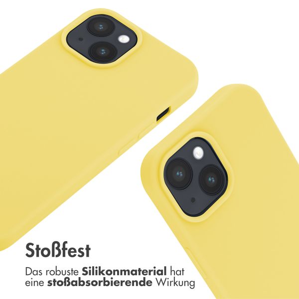 imoshion Silikonhülle mit Band für das iPhone 15 - Gelb