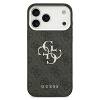 Guess 4G Metal Logo Back Cover Apple iPhone 17 Pro Max - Silver Edge - Black