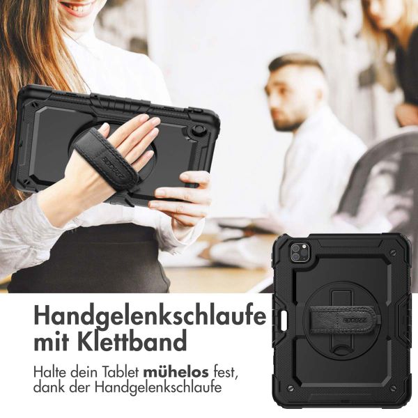 Accezz Robustes Back Cover mit Schultergurt Apple iPad Air 5 (2022) / Air 4 (2020) - Schwarz