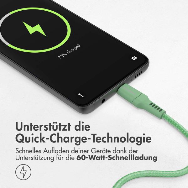 imoshion Braided USB-C-zu-USB-C Kabel - 1 Meter - Grün