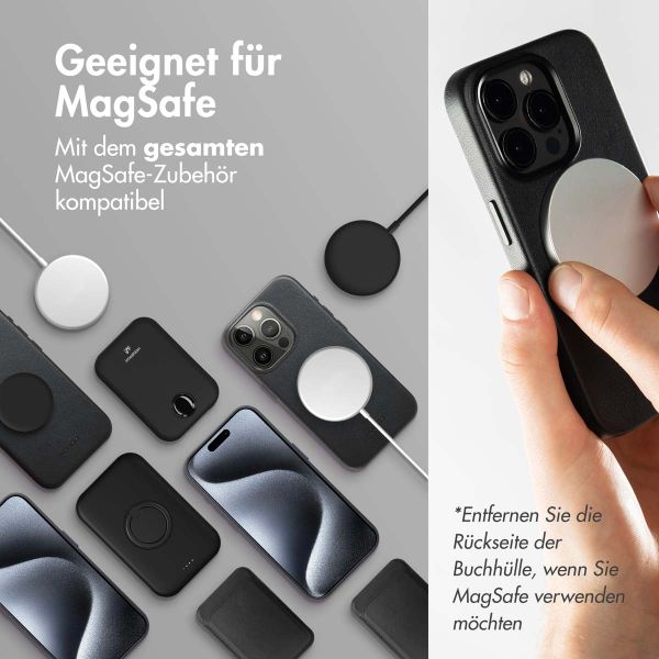 Accezz 2-in-1 Klapphülle aus Leder mit MagSafe für das Samsung Galaxy S23 - Onyx Black