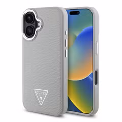 Guess Grained Triangle Case MagSafe Apple iPhone 16 - Beige