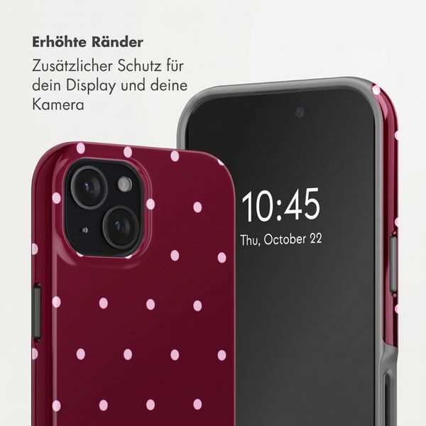 Selencia Vivid Back Cover Apple iPhone 15 - Happy Dots Burgundy
