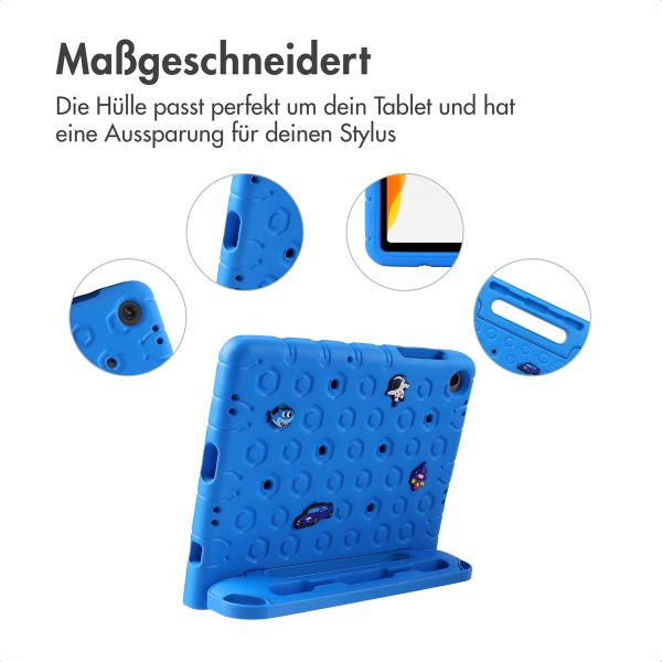 imoshion Kindersichere Schutzhülle mit abnehmbaren Ansteckern Samsung Galaxy Tab A11 Plus / A9 Plus - Blau