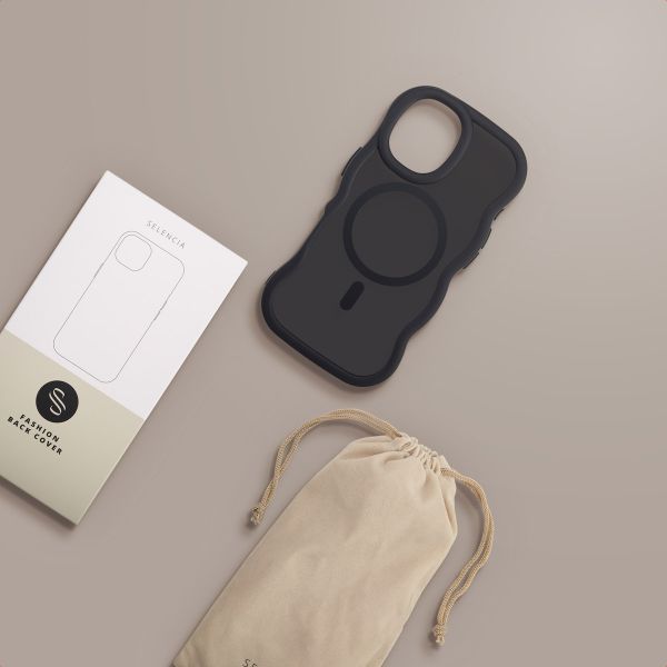 Selencia Wavy Backcover mit MagSafe Apple iPhone 17 - Schwarz