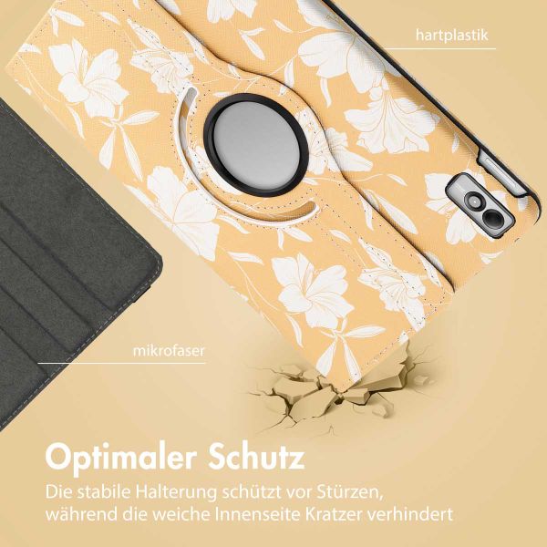 imoshion 360° drehbare Design Klapphülle für das Lenovo Tab M10 5G - Yellow Flowers