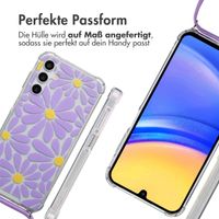 imoshion Design Hülle mit Band Samsung Galaxy A15 (5G) - Tropical Violet Flowers Connect