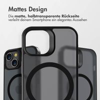 Accezz Rugged Frosted Back Cover mit MagSafe für das iPhone 15 Plus - Schwarz