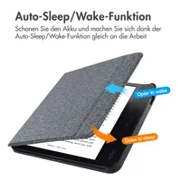 imoshion Canvas Sleepcover Klapphülle mit Stand für das Kobo Libra H2O - Glitter Schwarz