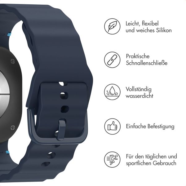 imoshion Wave Silikonarmband für das  Samsung Galaxy Watch 8 (40/44mm) / Classic (46mm) - Dunkelblau